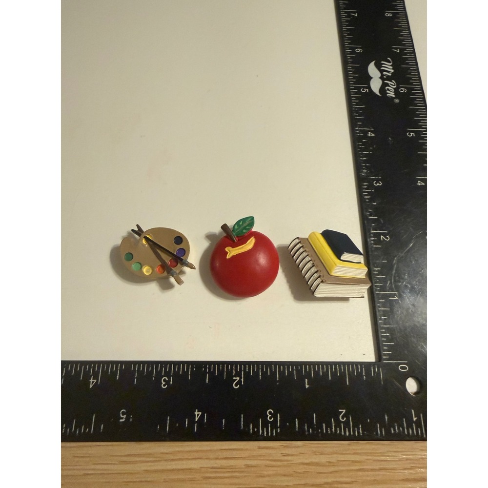 Teacher School Lapel Pin Set Apple Books Paint Palette 3 Piece Set